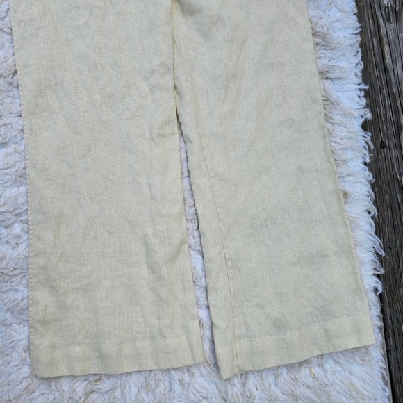S Pants Anna Lane Cream Off White Linen Drawstring EUC - Picture 5 of 8